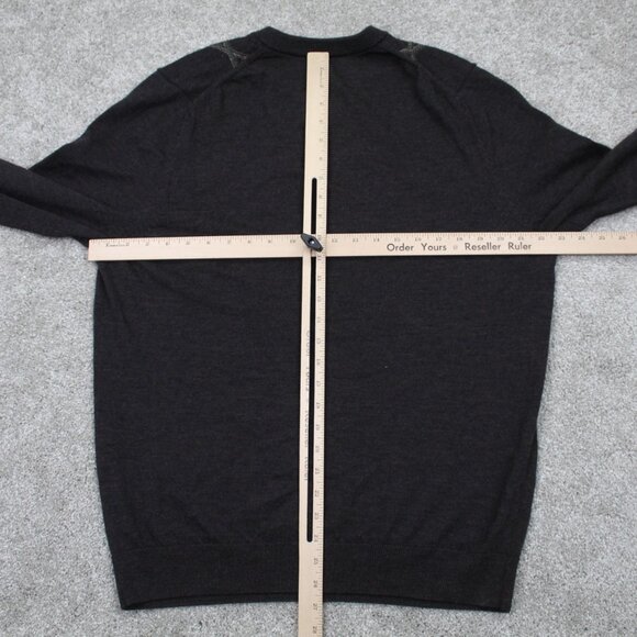 Nordstrom Sweater Adult Large Brown V-Neck Extra Fine Merino Wool L/S Sweatshirt - Picture 9 of 12